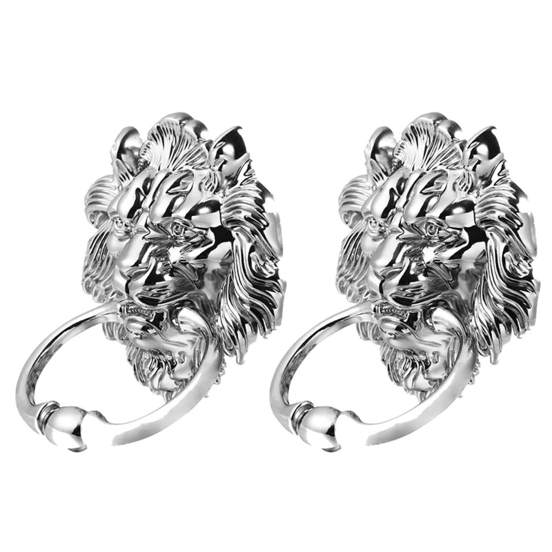 

2 шт., металлическое кольцо в форме головы льва