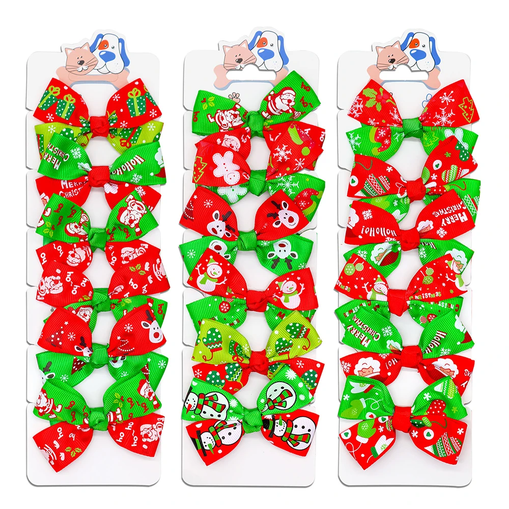 

Christmas Dog Bowknot Dog Bows Pet Bow Tie Grooming Decorate Adjustable Dog Collar for Small Dog Holiday Product Pet Supplies
