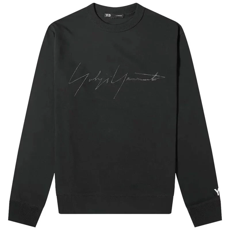 

Y-3 Yohji Yamamoto signature autumn/winter new print embroidery men's and women's crewneck long sleeve sweatshirt pullover