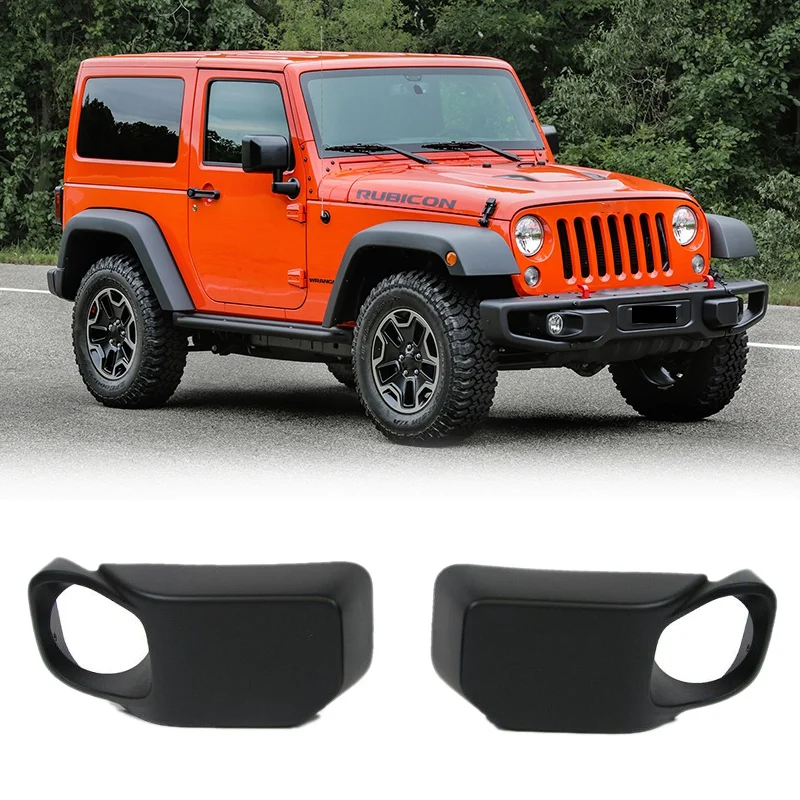 for 2013-2017 Jeep Wrangler Front Steel Bumper Fog Light Lamp Covers 68231962AA