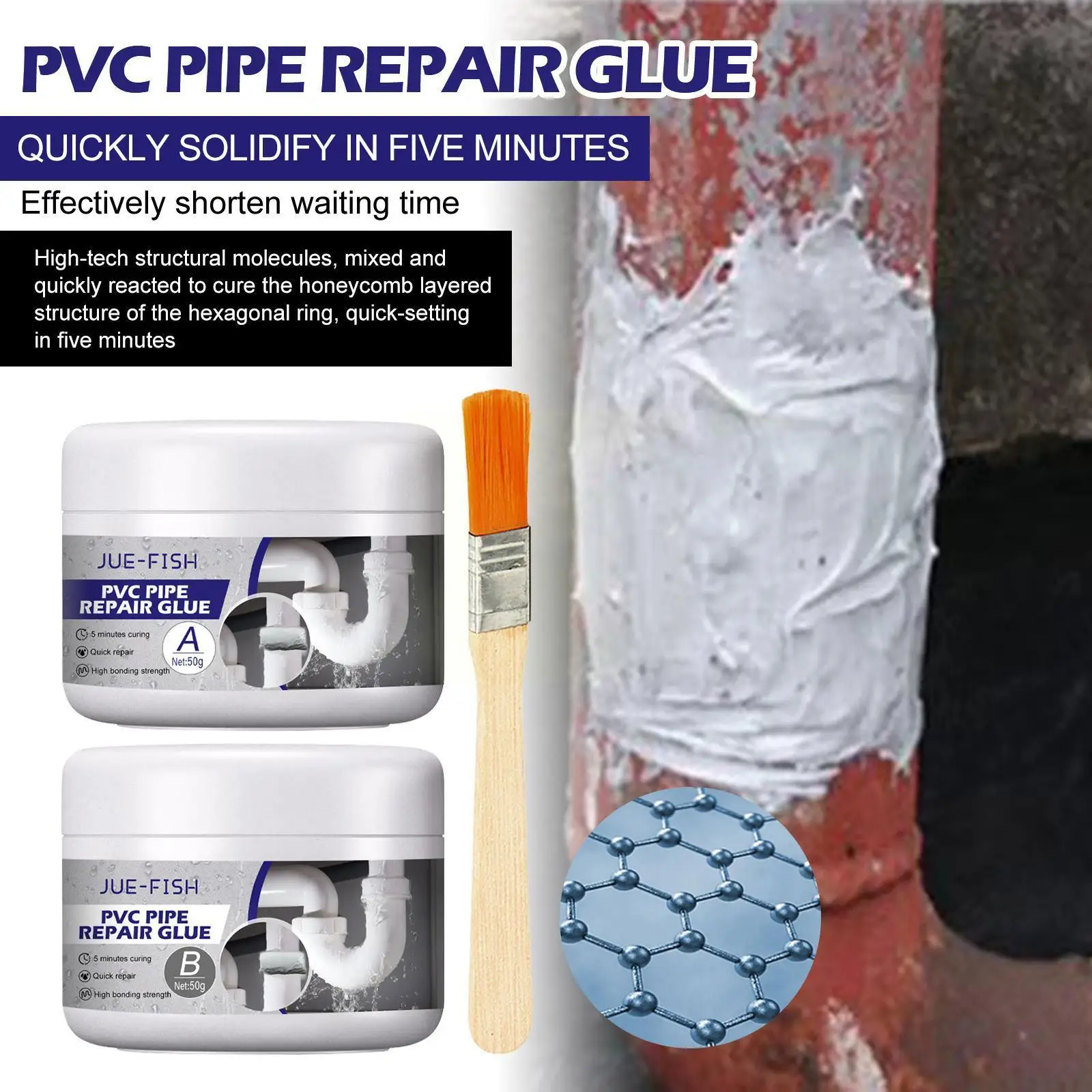 

Industrial Metal Repair Paste Glue A&b Glue Repair Glue Crack Agent Trachoma All-purpose Metal Radiator Welding Repair S5k5