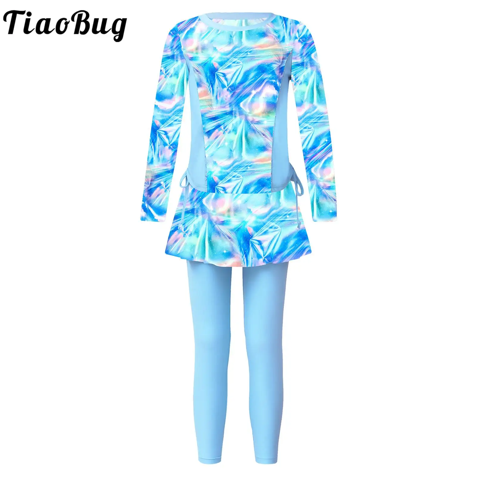 

Детский купальник для девочек с длинным рукавом и принтом