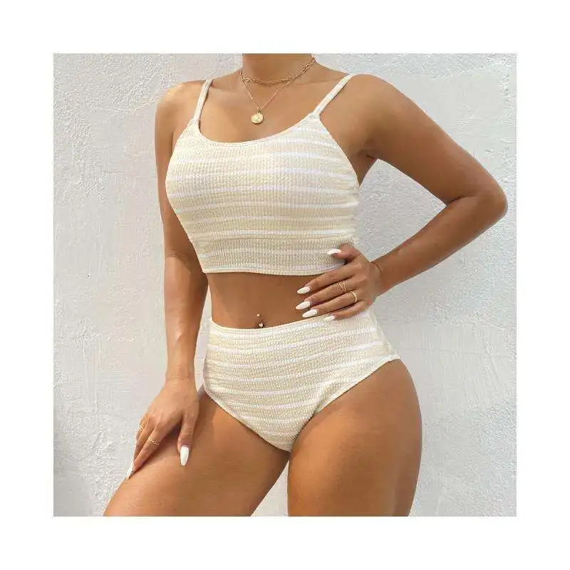 

Split Swimsuit Womens Striped Tight Backless Ins Style Durable Bikini