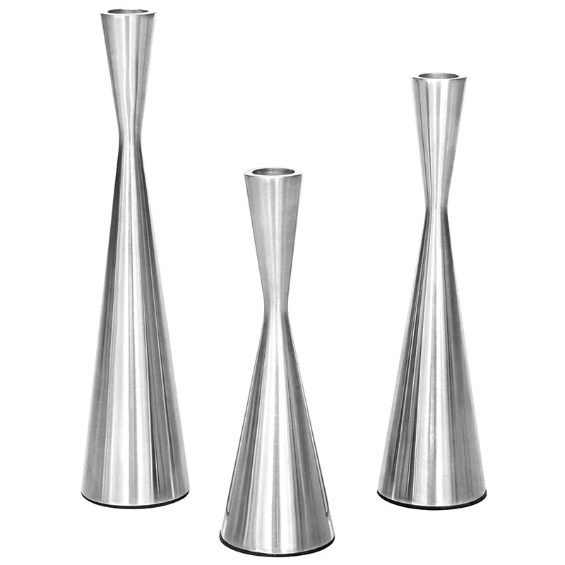 

Матовая Серебряная фотоподставка из 3 металлических элементов, Настольная декоративная подставка для свечей для свадьбы, столовой, вечерин...