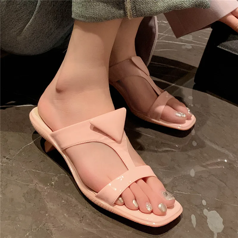 

Женские кожаные босоножки на высоком каблуке, с квадратным носком