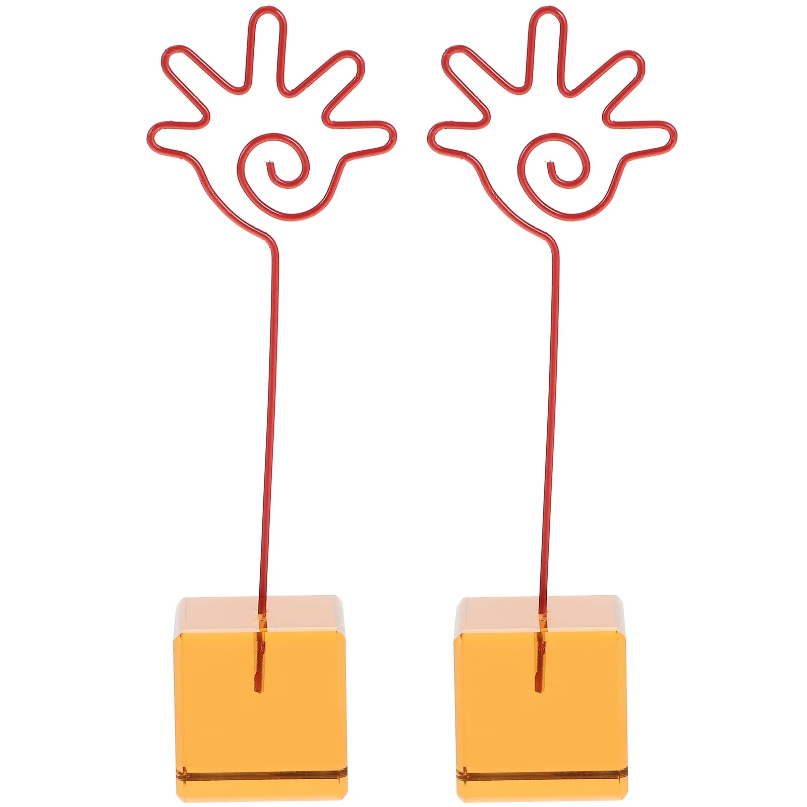 

2 Pcs Small Table Office Message Clips Photo Holder Decor Wedding Number Holders Picture Tables Name Place Cards Acrylic Stand