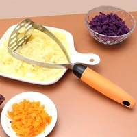 potato masher stainless steel non slip handle vegetable crusher pusher mashing ricer cookware cooking gadgets blue
