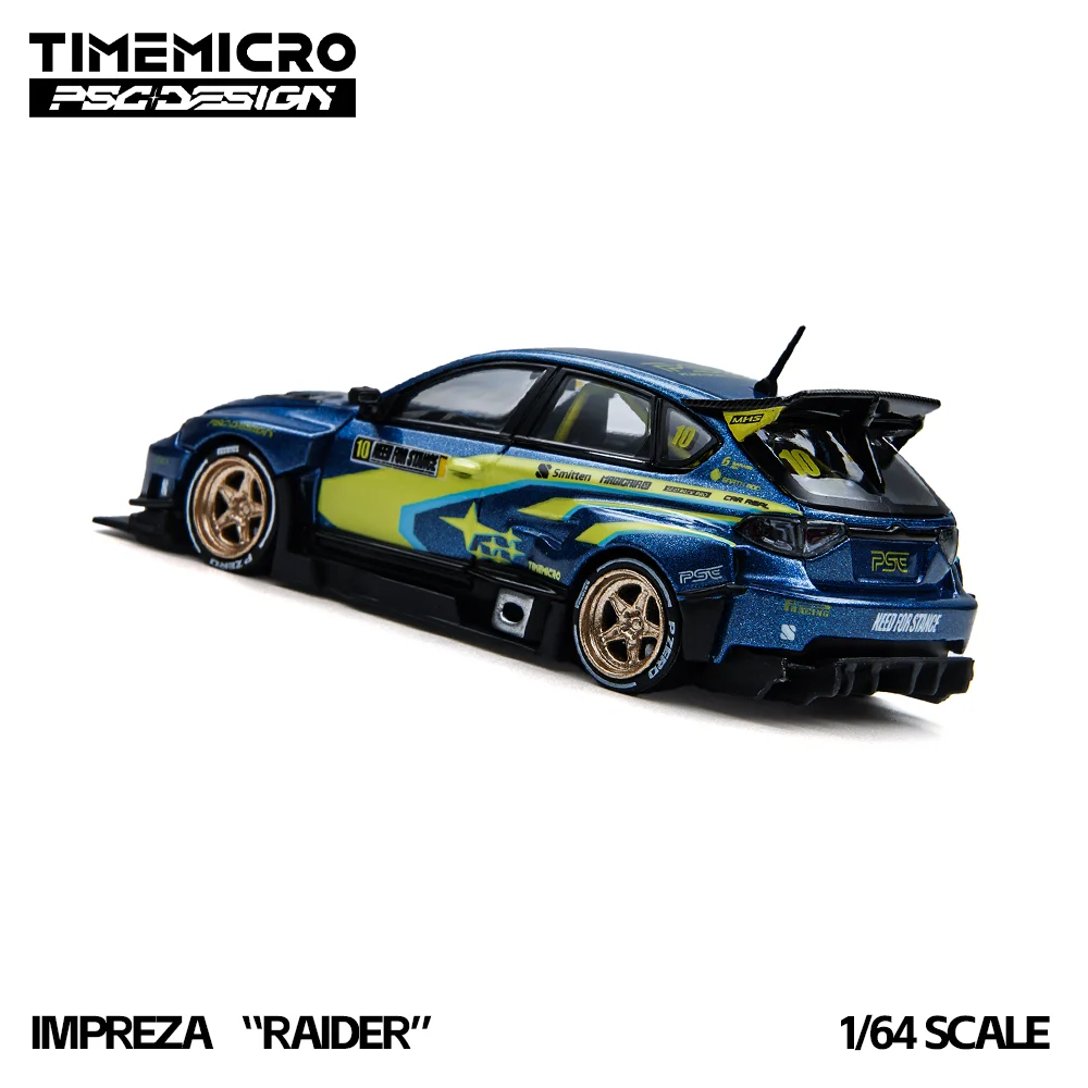 Фото Модель спортивного автомобиля TimeMicro 1:64, сине-желтая, для ралли, из литого сплава, в гоночной ливрее, миниатюрная, для коллекции и декора №5