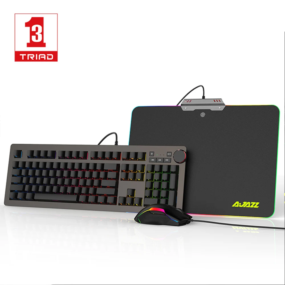 

Hot sale RGB Mechanical gaming keyboard mouse combos with mouse pad Custom Programmable functions