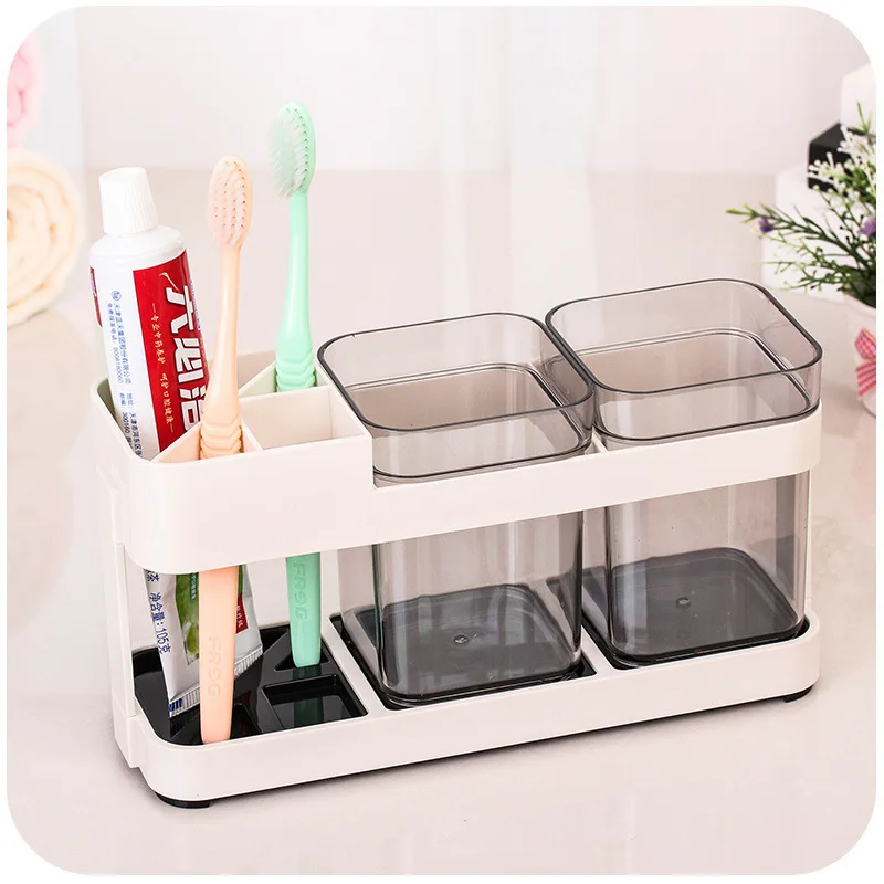 

Toothbrush holder stand set simple makeup box shaving bathroom storage storage box white mouthwash cup toothpaste box