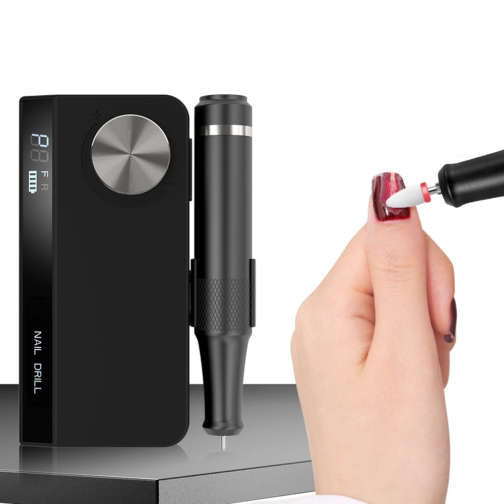 

35000RPM Electric Nail Drill Machine with LED Display Rechargeable Nail Tools for Manicure Portable Milling Drill