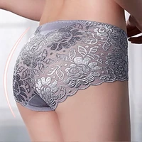 lace panties breathable underwear womens mid waist hollow lingerie female hip lift briefs plus size underpants sexy pantie
