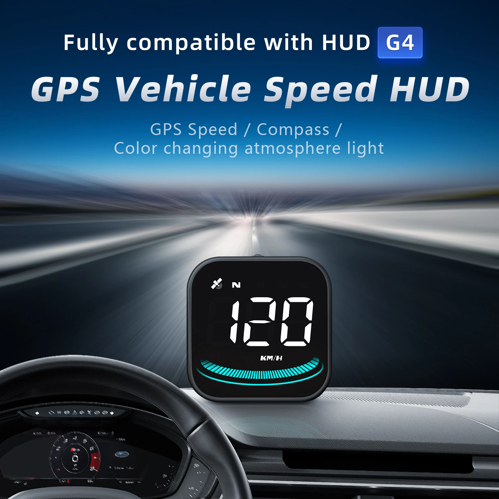 

GPS-версия HUD для всех автомобилей, Автомобильный дисплей G4, GPS Цифровой Автомобильный спидометр, бортовой компьютер, сигнализация о превышении скорости, аксессуары