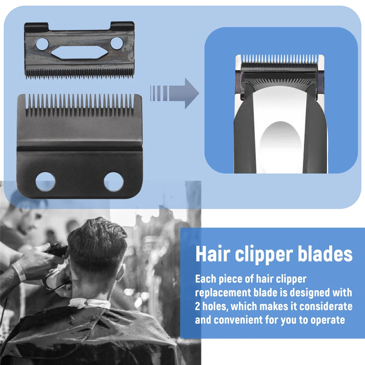 1 Sets Hair Clipper Replacement Blade Adjustable Blades Compatible with Wahl 8148 1919 8591 8504 2241