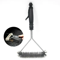 1x outdoor barbecue cleaning brush y shaped curl brush bbq cleaning wire brush non stick cleaning brushes kitchen grill supplies