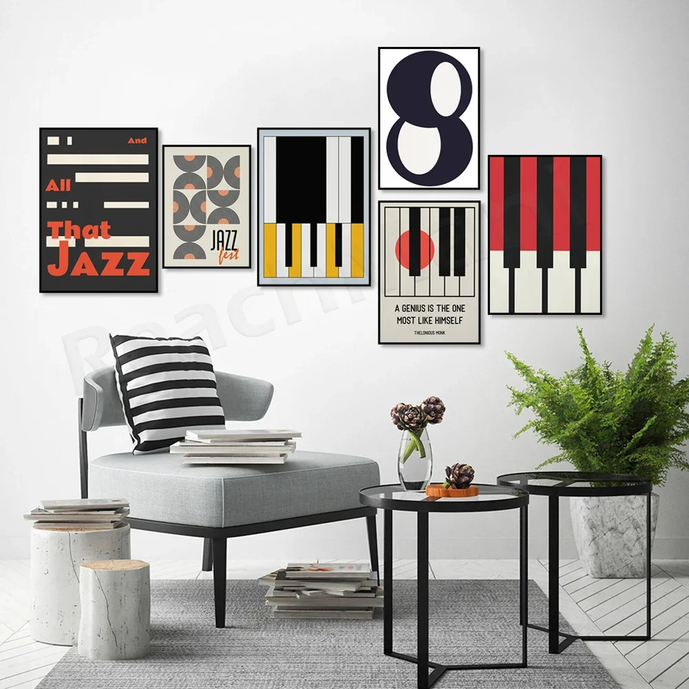 Джазовый плакат на виниловой пластине абстрактные джазовые клавиши фортепиано