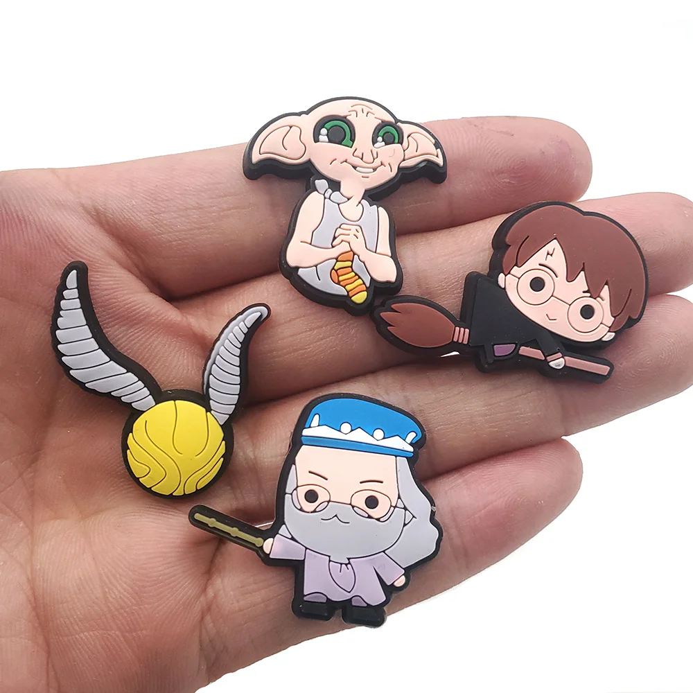 1PCS Cartoon Anime Magical Decoration Sandals Accessories Croc Shoe Charms Shoe Buttons Holiday Gifts