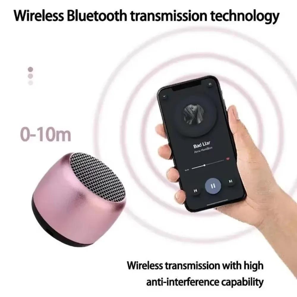 Фото Металлическая мини-колонка Bluetooth с объемным стереозвуком, портативная USB-колонка, многофункциональный портативный дизайн, беспроводная колонка для домашнего аудио №4