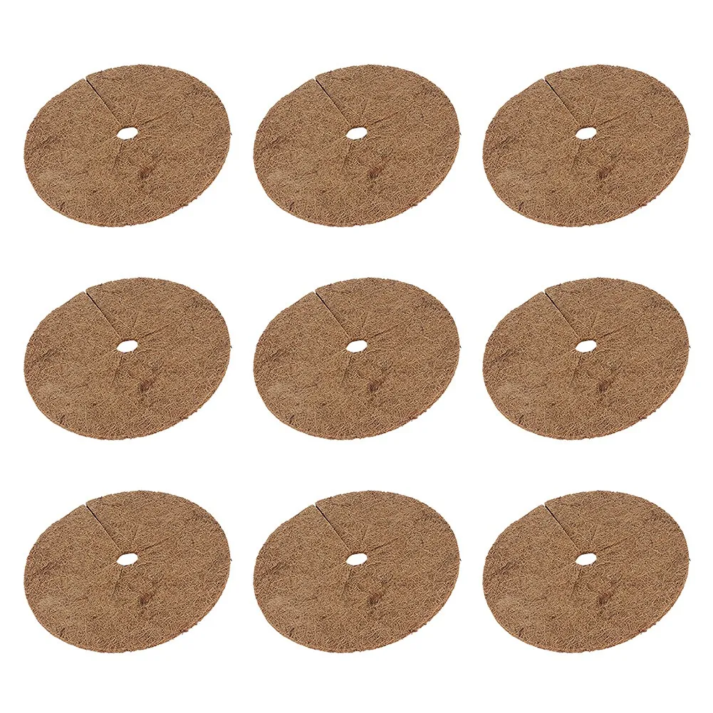 

9Pcs/Pack Round Outdoor Garden Hotel Flowerpot Weeds Protection Mattress Liner for Hanging Basket Coconut Fiber Mat-40cm