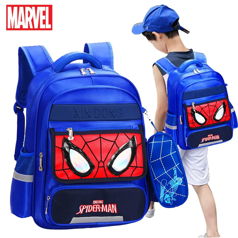 Школьный портфель Disney «Человек-паук», водонепроницаемый детский рюкзак Marvel для учеников начальной школы 1-3-4-6 классов 6-12 лет