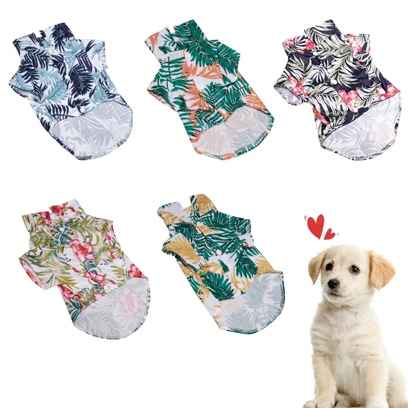 

Hawaiian Style Dog Clothes French Bulldog Pet Clothes Summer Pet Clothing for Small Medium Dogs Puppy Chihuahua