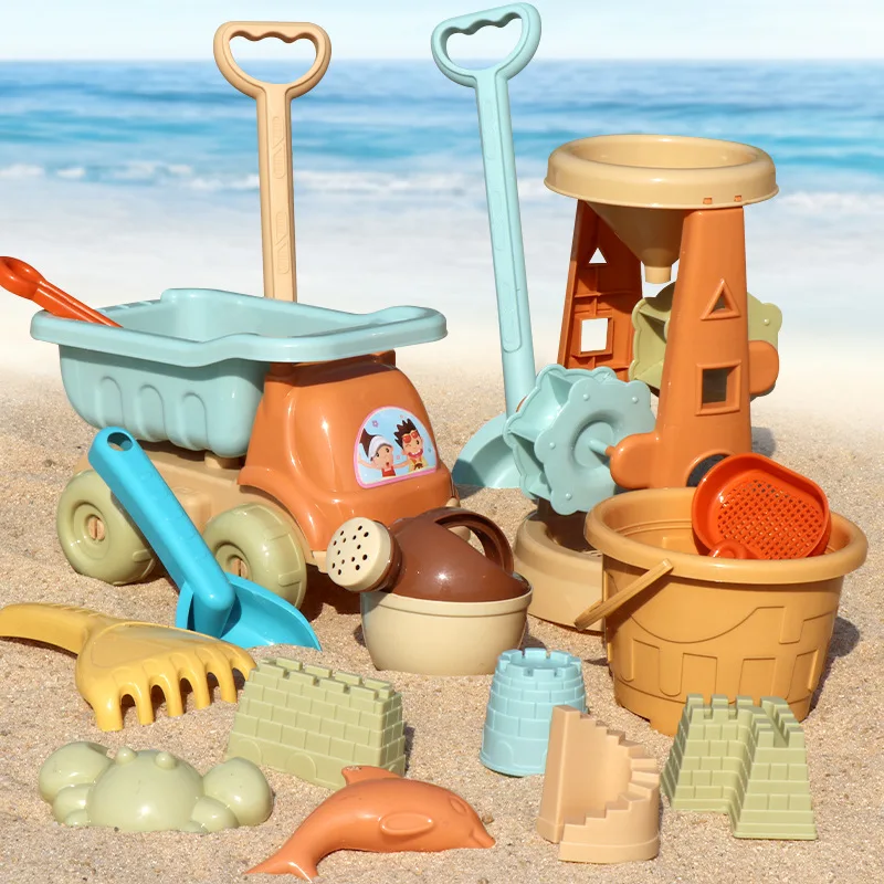 

Children's Beach Toy Car Set Baby Shovel Seaside Sand Digging Sand Playing Tools Shovel and Bucket Hourglass Sand