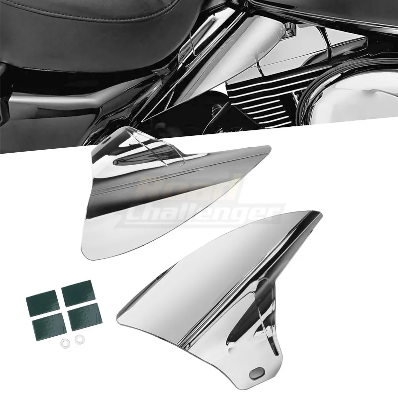 

Chrome Motorcycle Saddle Shields Heat Deflector For Harley Electra Glides Road Glides Road Kings Street Glides Trikes 2009-2019