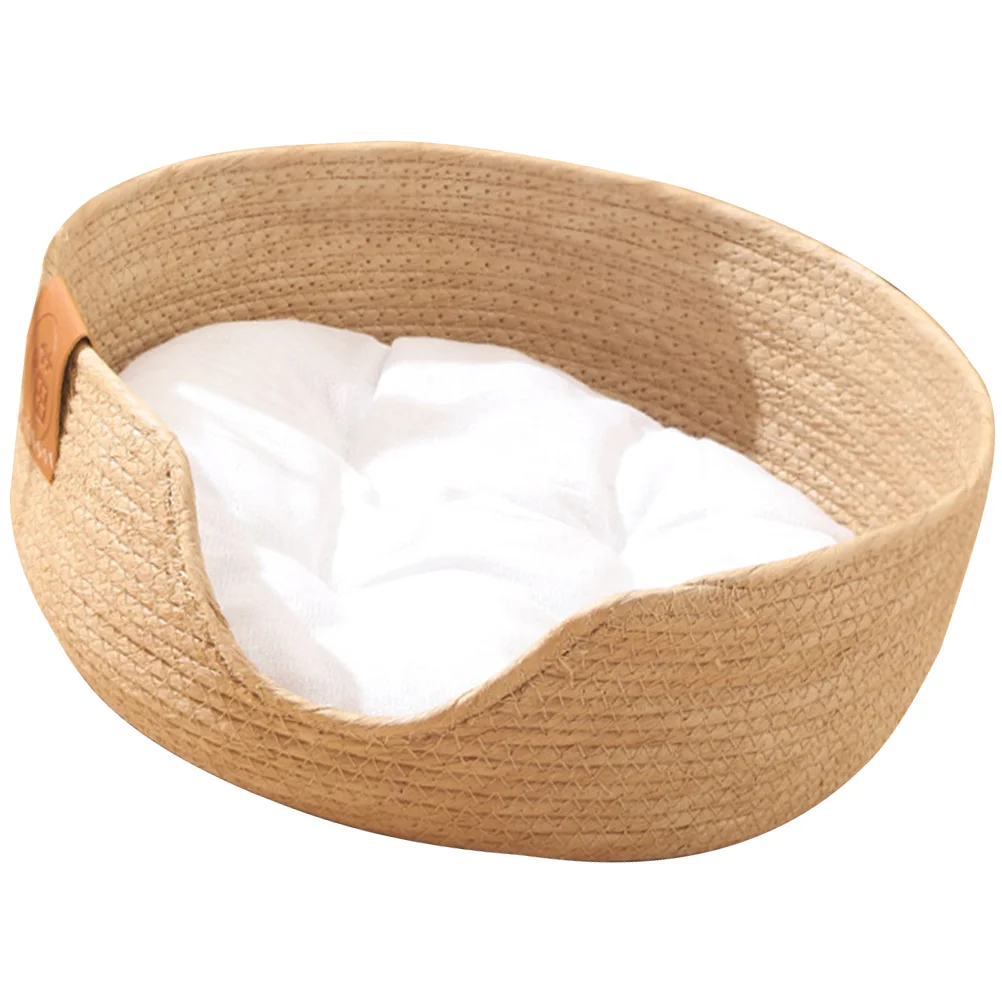 

Straw Nest Weaving Pet Bed Beds Small Dogs Cat House Comfortable Supply Breathable Man Cats