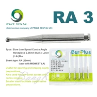 5pcs wave dental bur plus tungsten carbide latch ca burs round drill ra 3 fit low speed contra angle handpiece 2 35mm