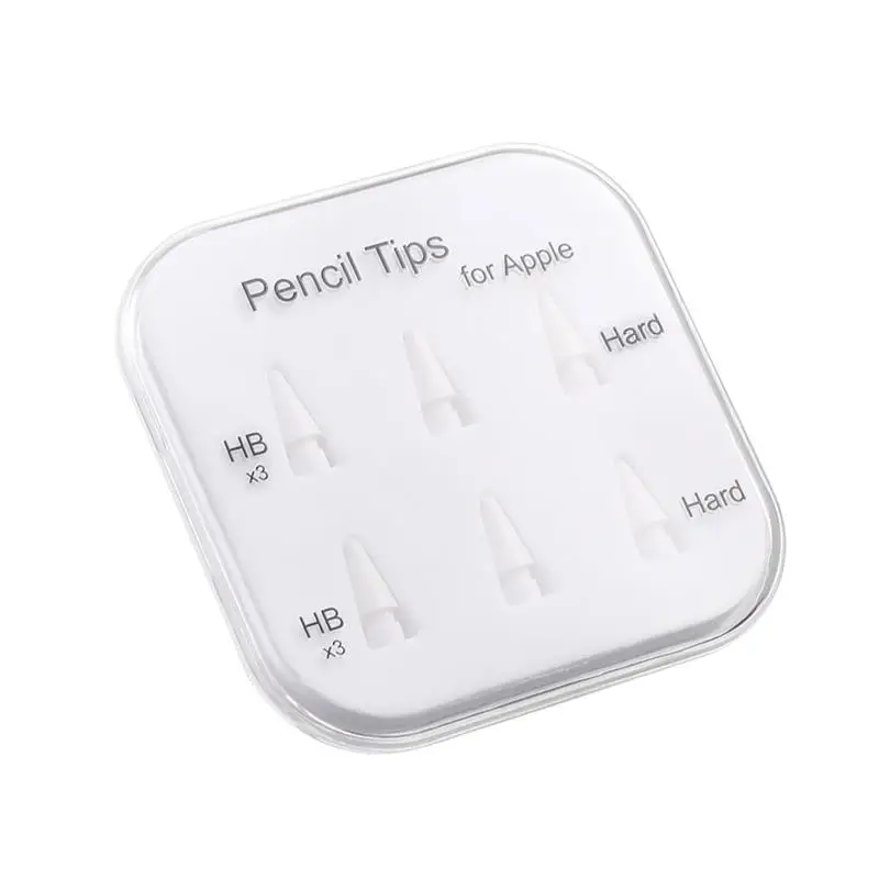 

6 Pcs Pencil Tips for Apple Pencil 1st / 2nd Generation Double-Layered iPad Painting Stylus Nib Both Soft and Hard