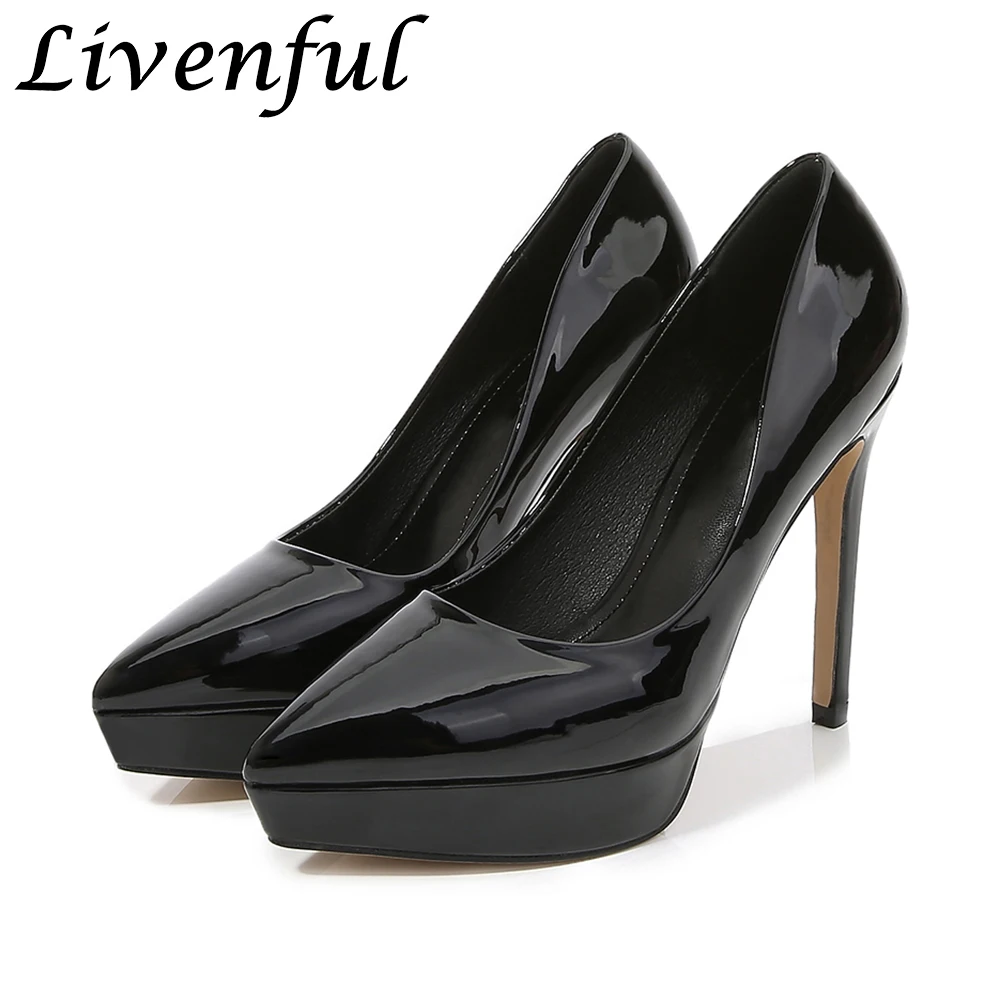 

12CM Women High Heels Sexy Platforms Man Black Pumps Fetish Stilettos Model Party Club Gay Drag Queen Unisex Shoes Big Size 46