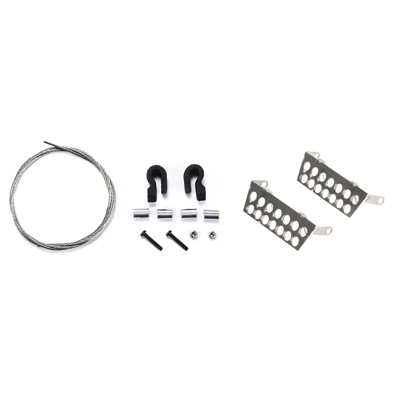 

1Set For MN86S MN86 MN86KS MN86K MN G500 Steel Rope Set & 2Pcs Metal Front & Rear Chassis Armor Protector Plate