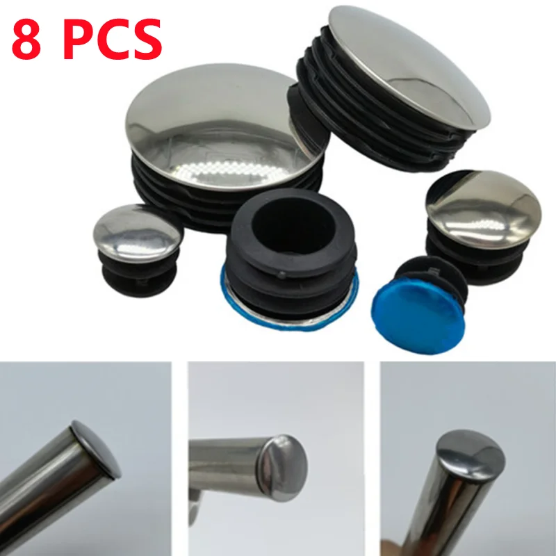 

8pcs Steel Pipe Plug Tube End Cap16mm~50mm for Chair Leg Table Foot Cover Bumper Floor Protector Furniture Leveling Feet System