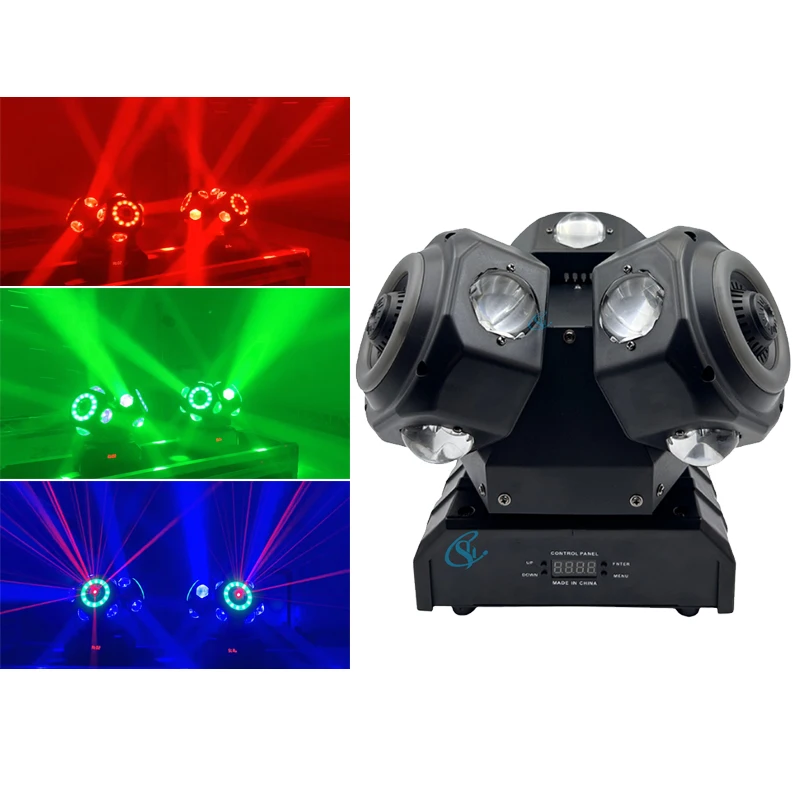 Сценическая фотография Три головки вертикальный луч RGBW 180 Вт лазерная диджейская