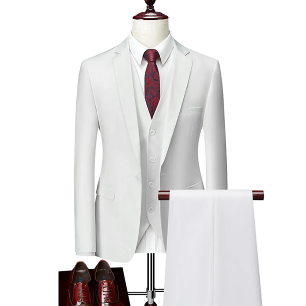 Men's Business Blazers Jacket Trousers High End Wedding Party Groom Suit 2 Pieces Sets Coat Pants Big Size Blazer S-5XL 2022