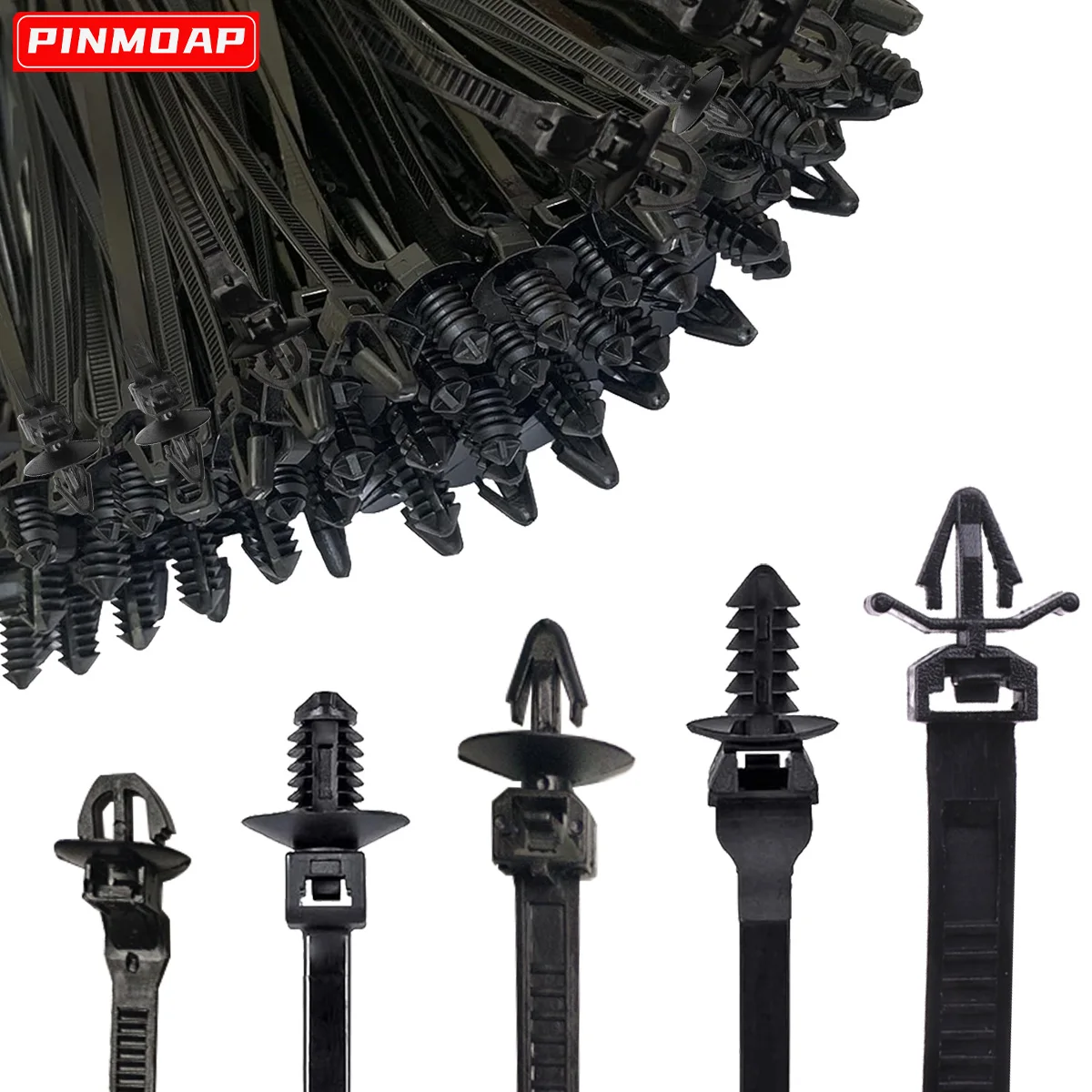 

PINMOAP 25 Шт. Нейлоновые Самоблокирующиеся Кабельные Стяжки, Комбинированные Зажимы Для Автомобильных Проводов, Крепеж И Клипсы