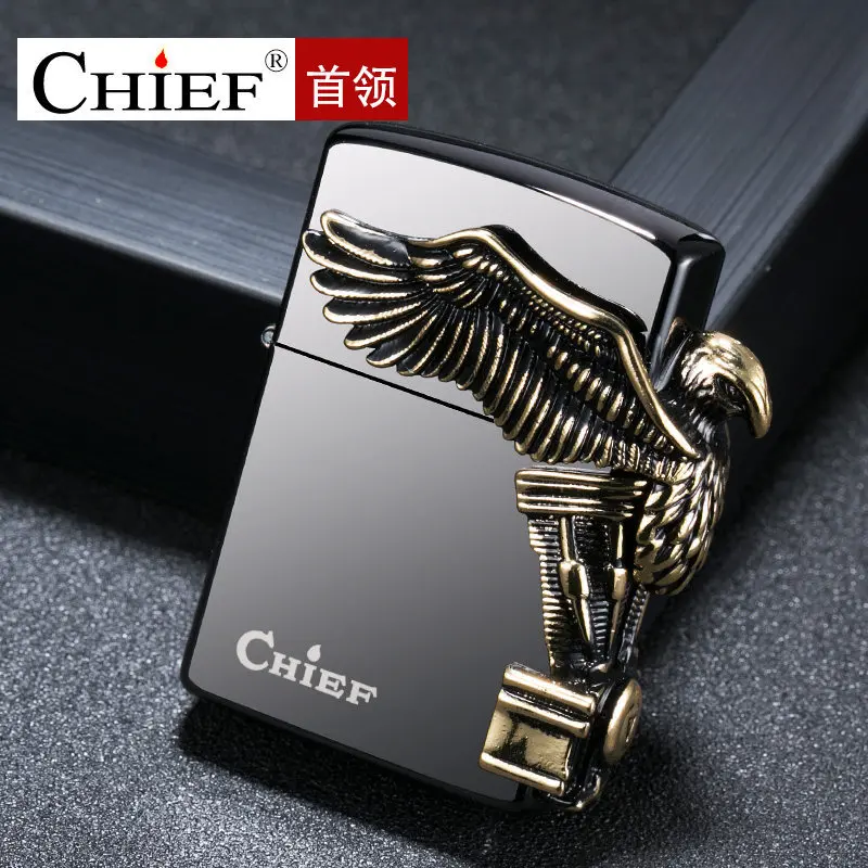 

Chief 3 Relief Windproof Kerosene Lighter Drawing Personality Creative