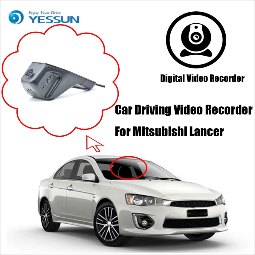 

Автомобильный видеорегистратор YESSUN, цифровой видеорегистратор для Mitsubishi Lancer, фронтальная камера HD 1080P, парковочная камера без заднего вида