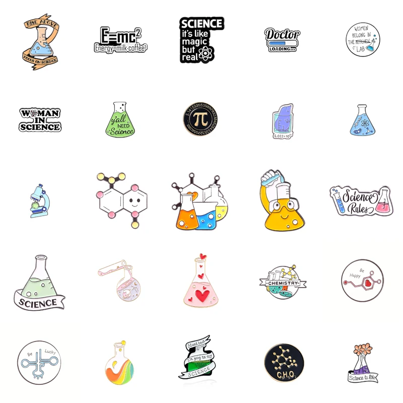 Science Is Real Magic Enamel Pins Chemistry Pharmacist Equation Chemical Element Brooches Badge Knowledge Jewelry Gift for Kids