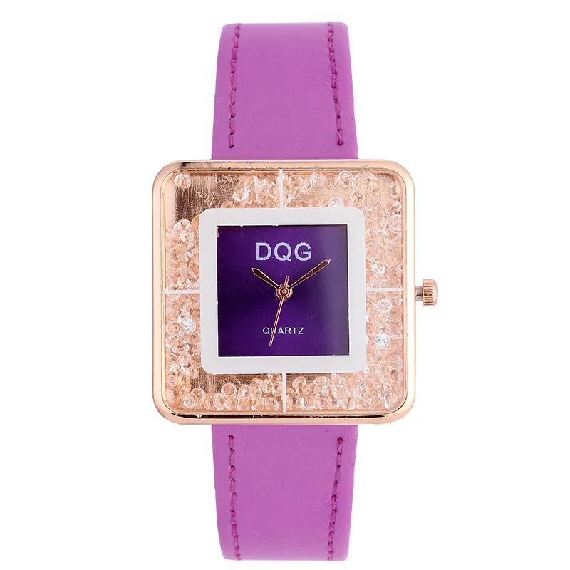 Reloj Mujer Fashion Rhinestone Quartz Watch Women Top Brand Bear Watches Ladies Square Leather Strap Wristwatch Relogio Feminino