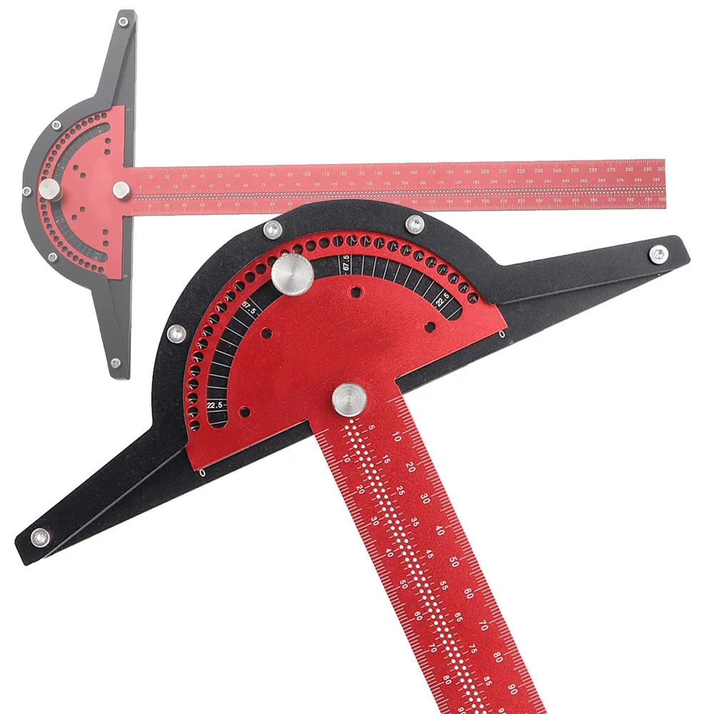

T-Type Woodworkers Edge Rule Efficient Protractor Aluminum Alloy Angle Measuring Ruler Precision Layout Carpenter Measuring Tool