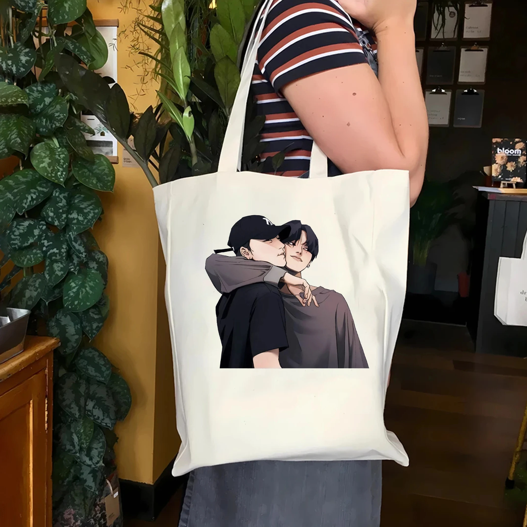 Woosan Женская Модная Большая Сумка Ateez Kpop Atiny Холщовая Через Плечо В Повседневном