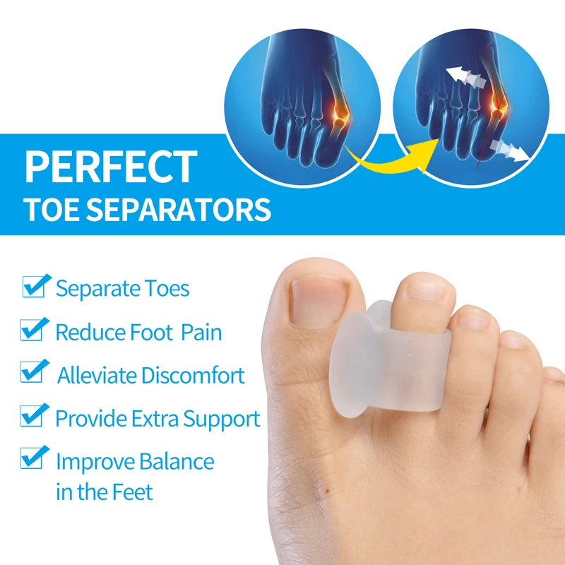 Bunion Silicone Toe Separator Corrector for Feet Women Men Hallux Valgus Bone Correction Foot Thumb Straightener Adjustable