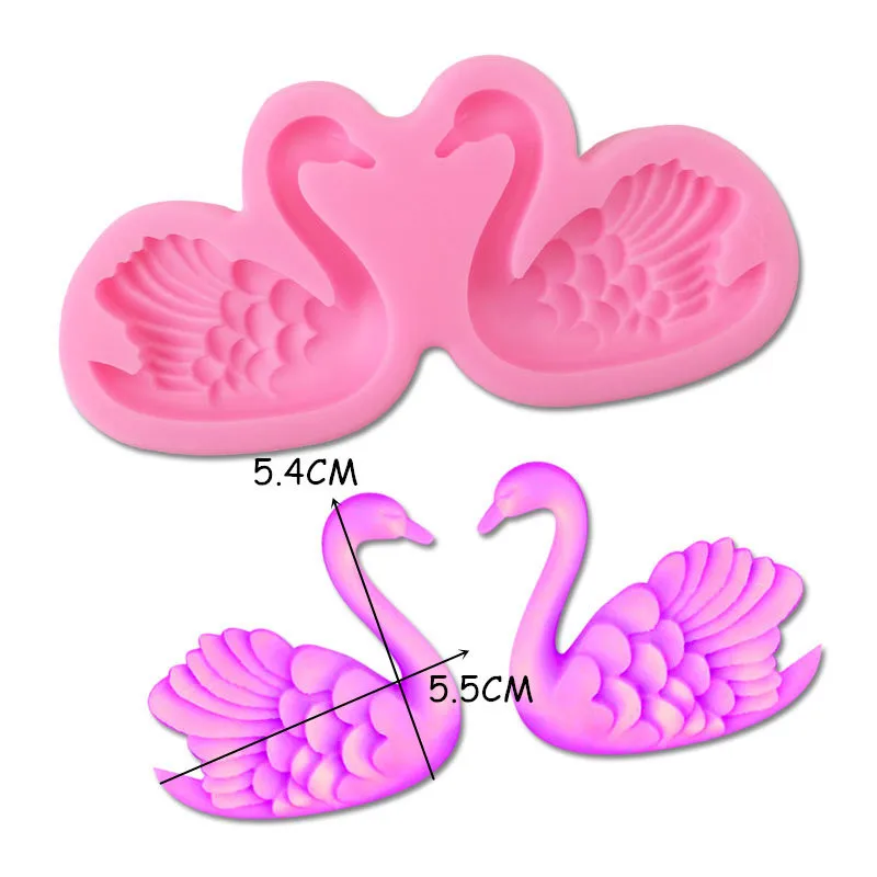 

3D Couple Swan Silicone Mold Fondant Cake Decoration Chocolate Candy Mould Cookie Pastry Baking Tool DIY Fragrance Soap Molds