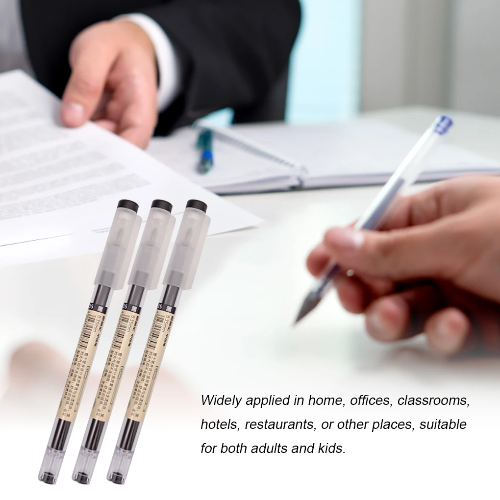 

12 Pieces Gel Pens Black Ink Pen Stationery Writing Tool Kindergarten