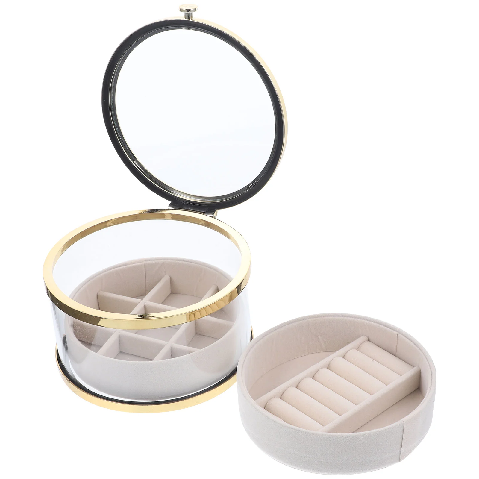 

Шкатулка-органайзер для серег, круглый современный вместительный органайзер для ювелирных украшений, цепочек