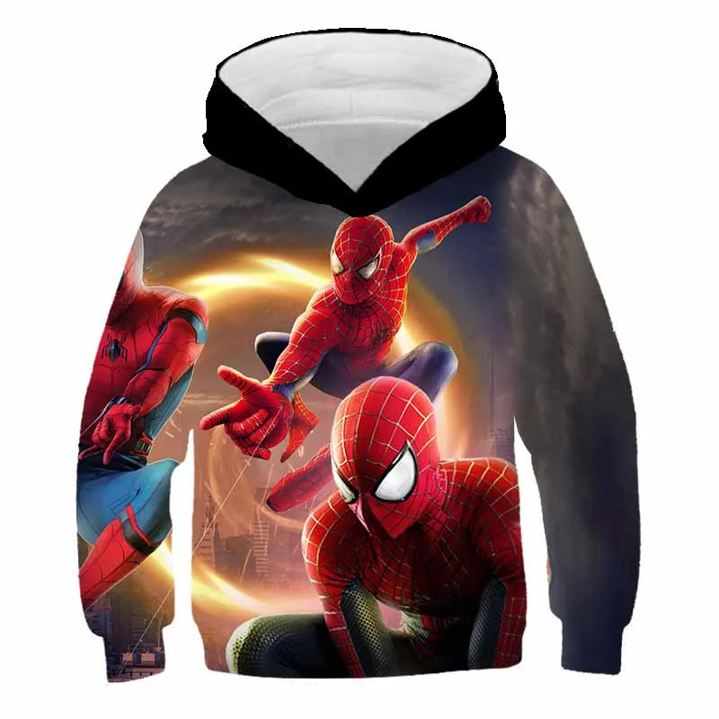 

Winter Autumn Marvel Spiderman Children Boys Hooded Sweatshirts Clothes For Kids Plus Pullovers Tops Teen Boys Clothes 4 5 6 7 8