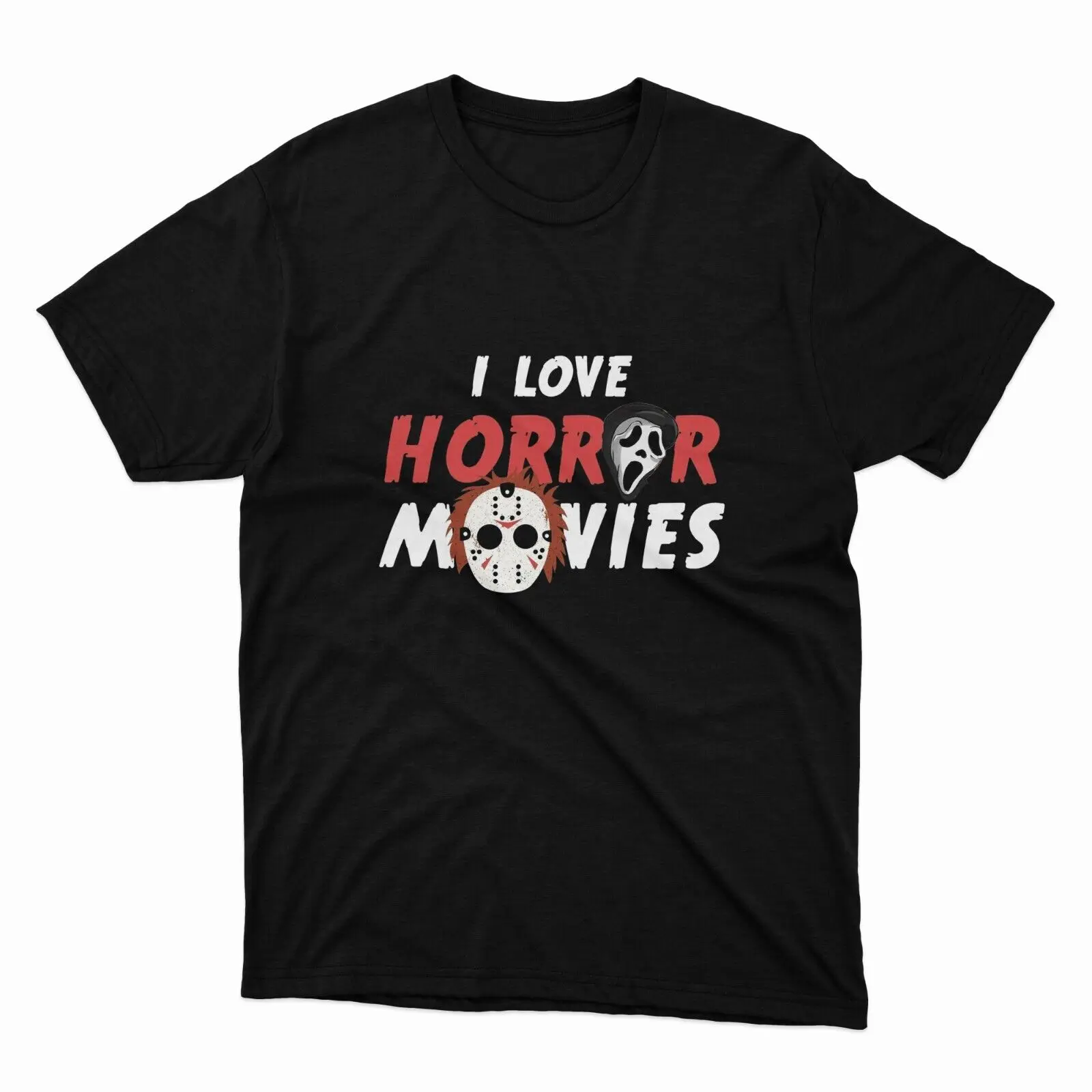 

I Love Horror Movie Summer Cotton T Shirt Men Casual Short Sleeve Tees Tops Dropshipping