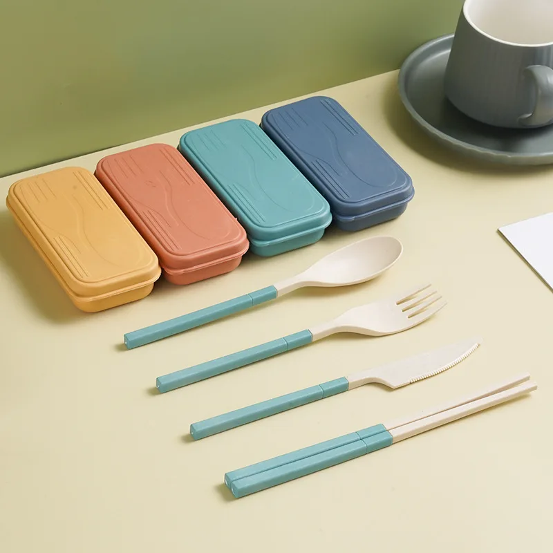 Biodegradable Dinnerware Set Portable Travel Tableware Stude