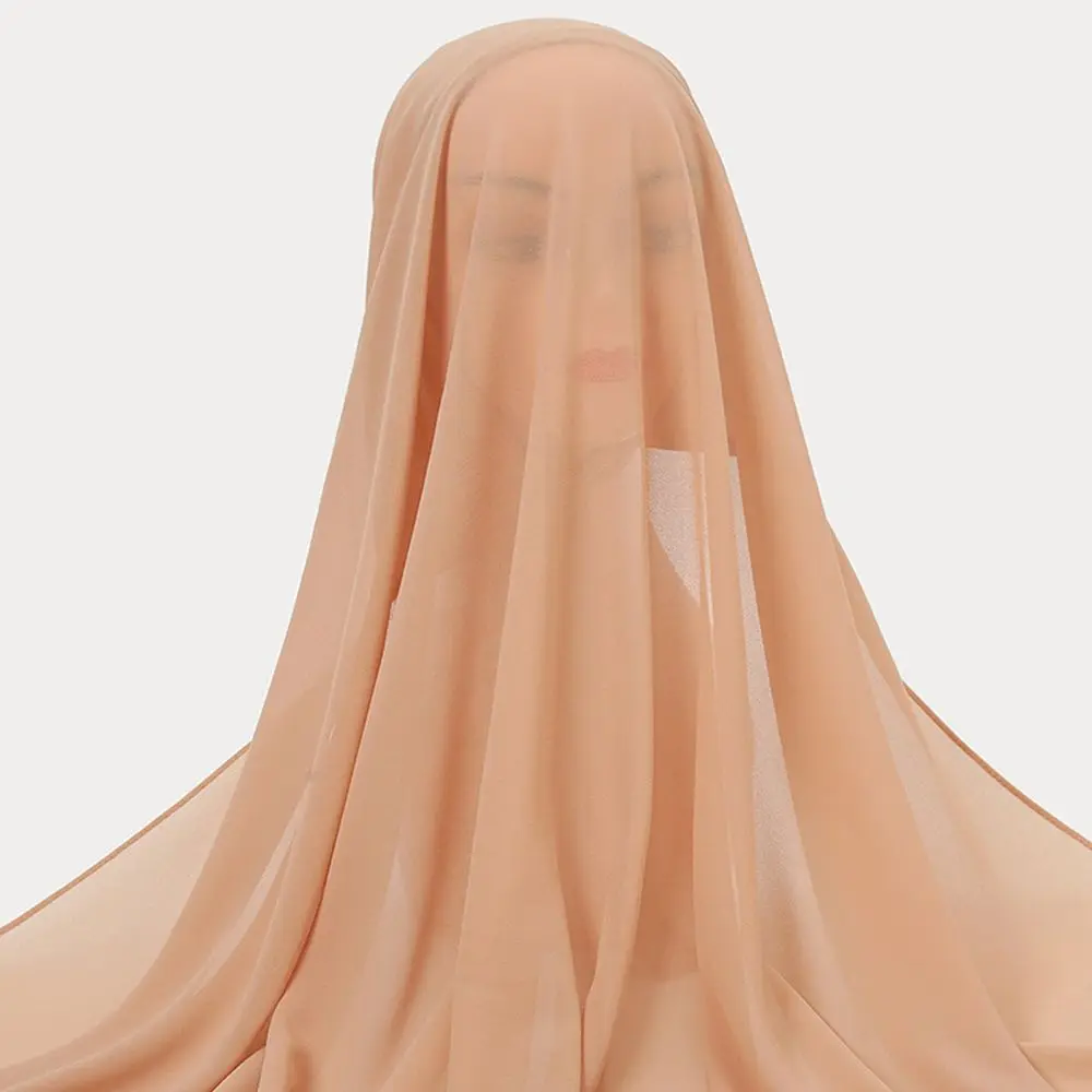

Scarf Cover Soft Head Scarf Sunscreen Shawl Solid Color Chiffon Headscarfs Women Scarf Muslim Hijabs Islam Shawl
